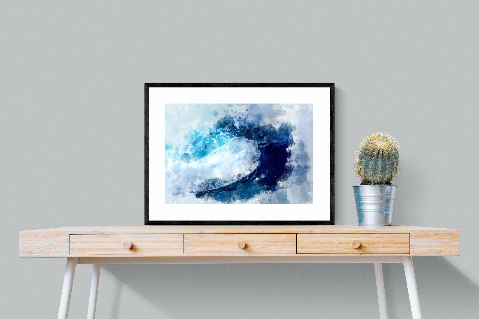 Wave Art-Wall_Art-80 x 60cm-Framed Print-Black-Pixalot