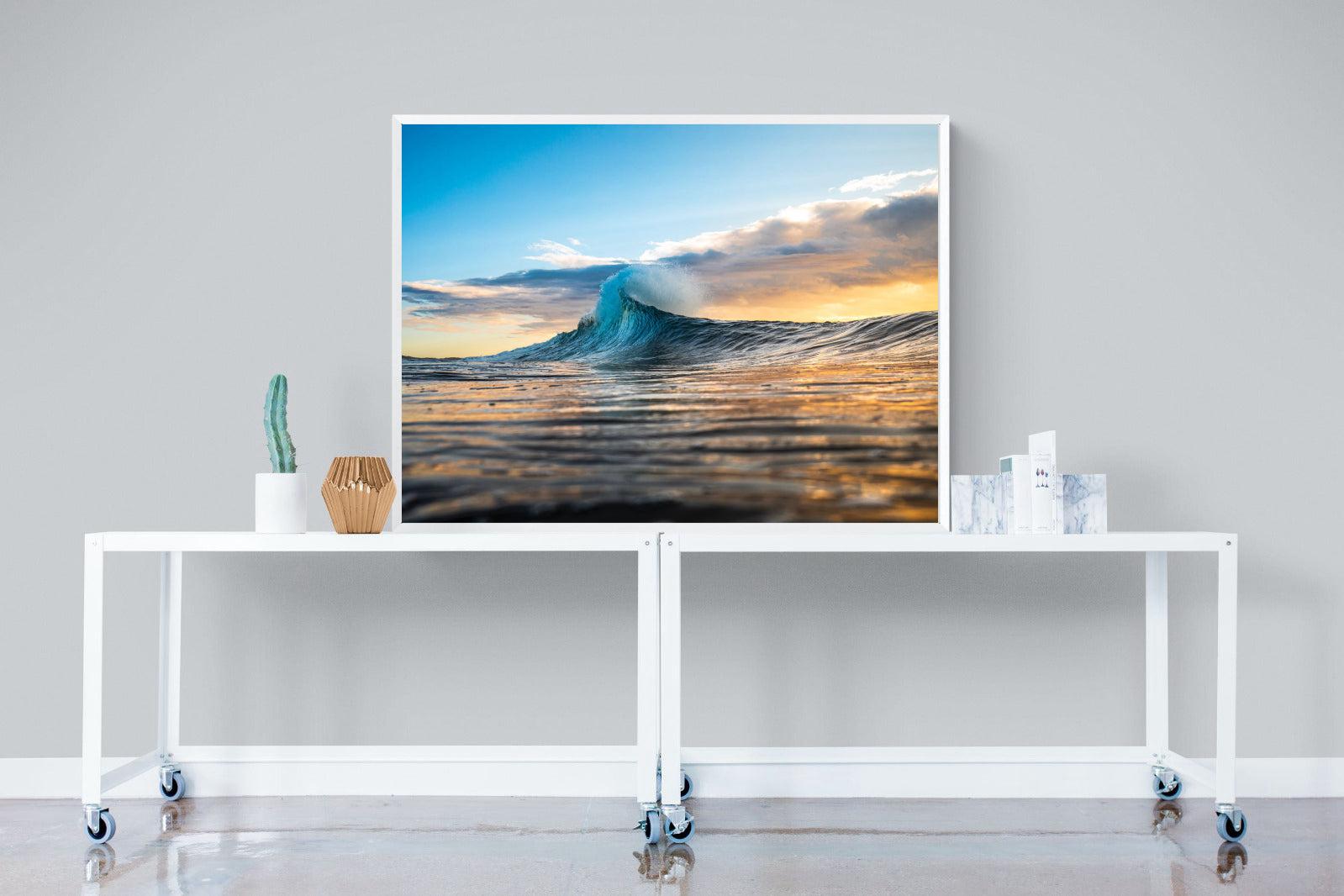 Wave Flare-Wall_Art-120 x 90cm-Mounted Canvas-White-Pixalot