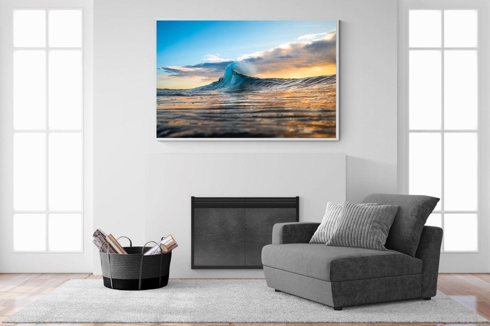 Wave Flare-Wall_Art-150 x 100cm-Mounted Canvas-White-Pixalot