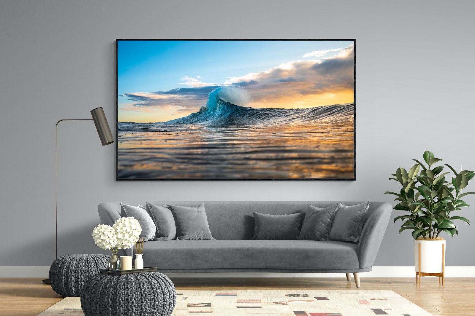 Wave Flare-Wall_Art-220 x 130cm-Mounted Canvas-Black-Pixalot