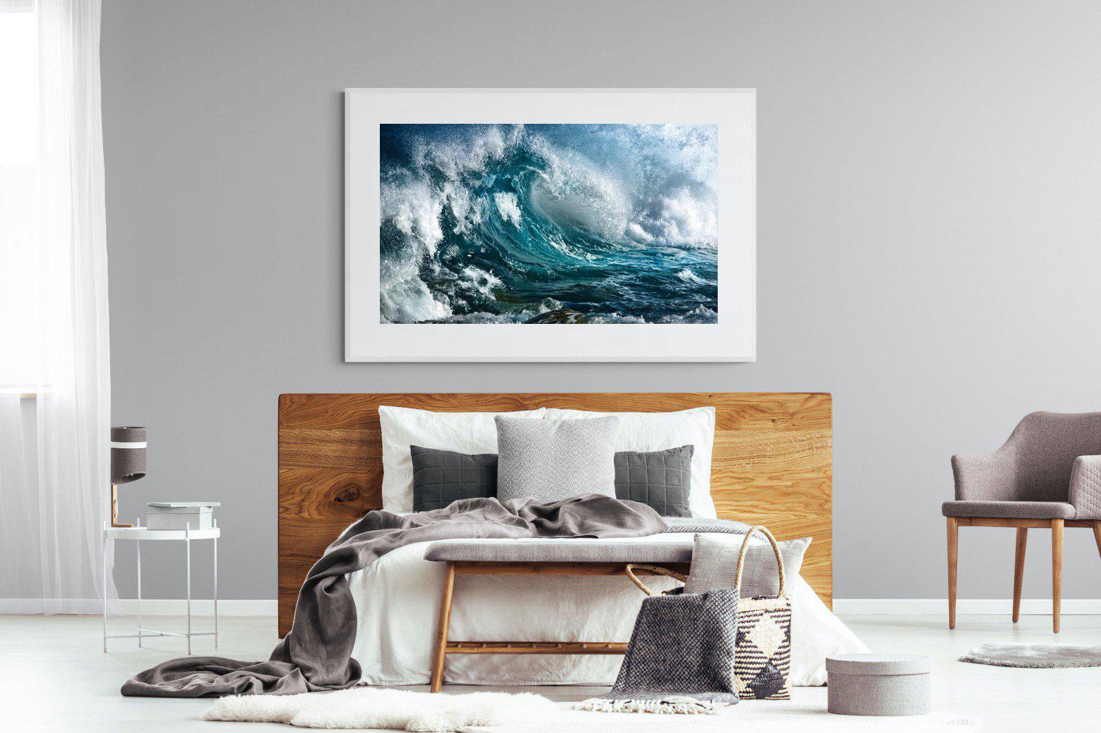 Wave-Wall_Art-150 x 100cm-Framed Print-White-Pixalot