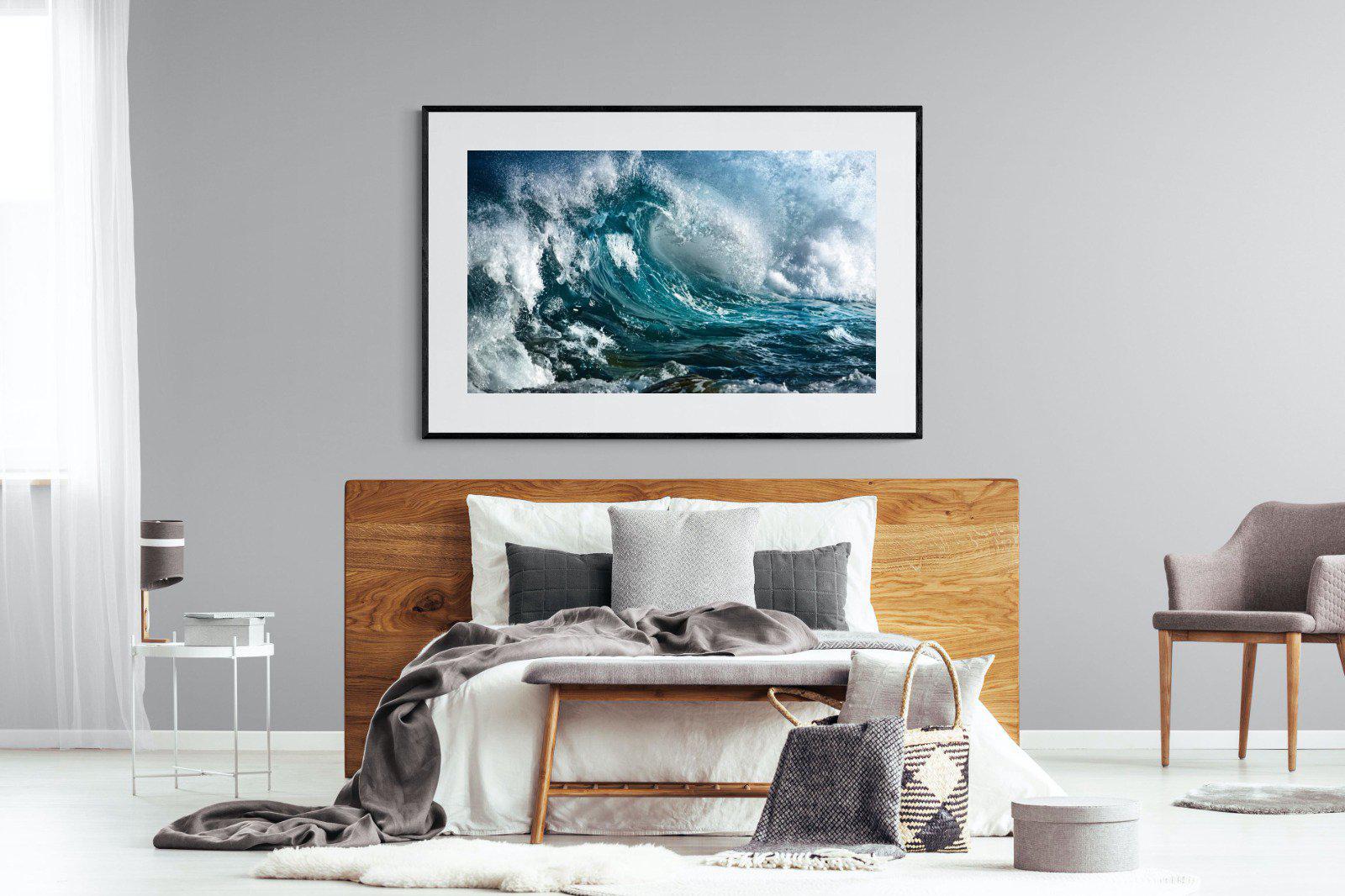 Wave-Wall_Art-150 x 100cm-Framed Print-Black-Pixalot