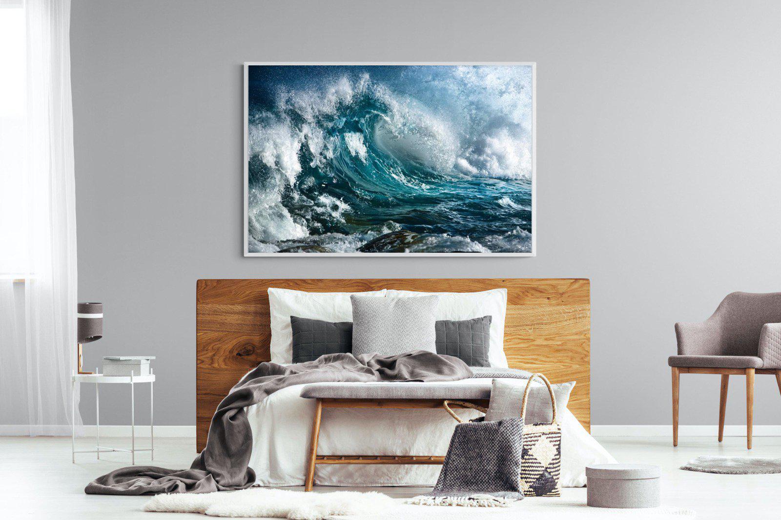 Wave-Wall_Art-150 x 100cm-Mounted Canvas-White-Pixalot