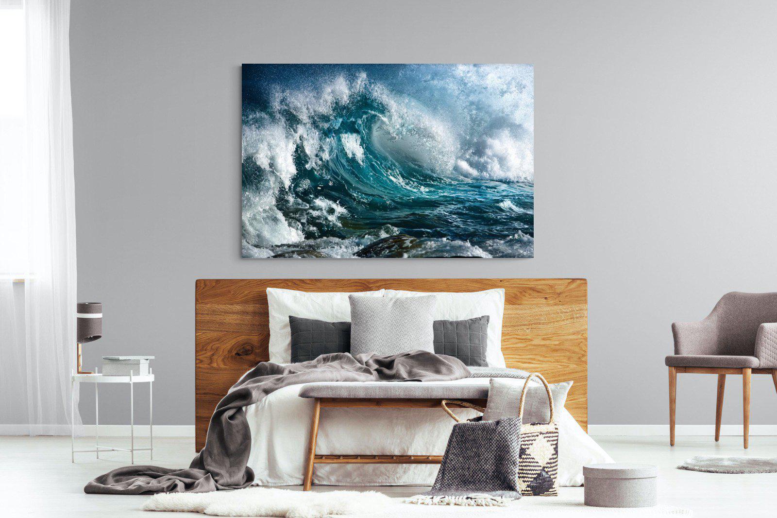 Wave-Wall_Art-150 x 100cm-Mounted Canvas-No Frame-Pixalot