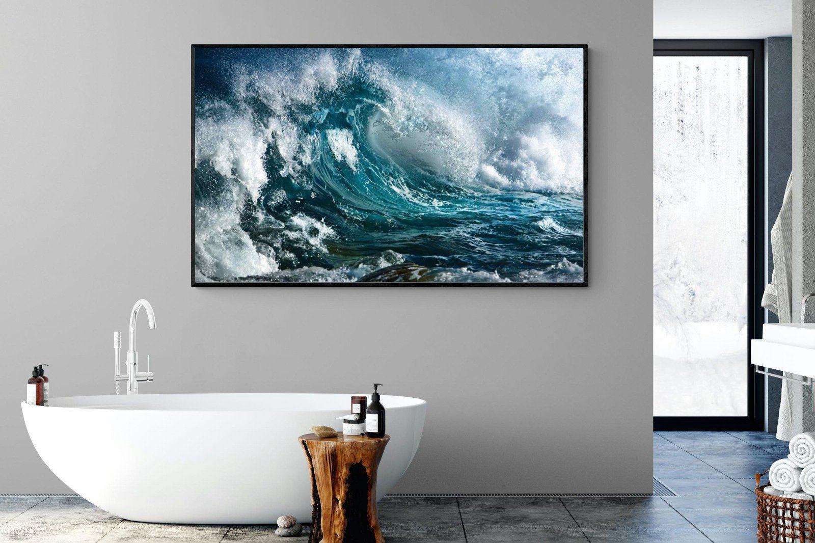 Wave-Wall_Art-180 x 110cm-Mounted Canvas-Black-Pixalot