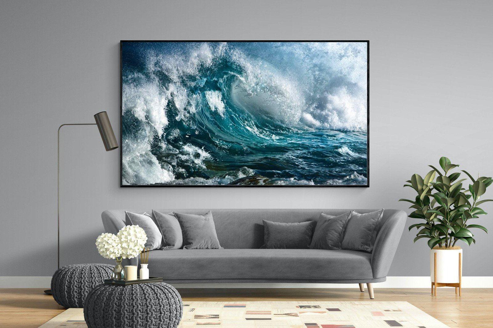 Wave-Wall_Art-220 x 130cm-Mounted Canvas-Black-Pixalot