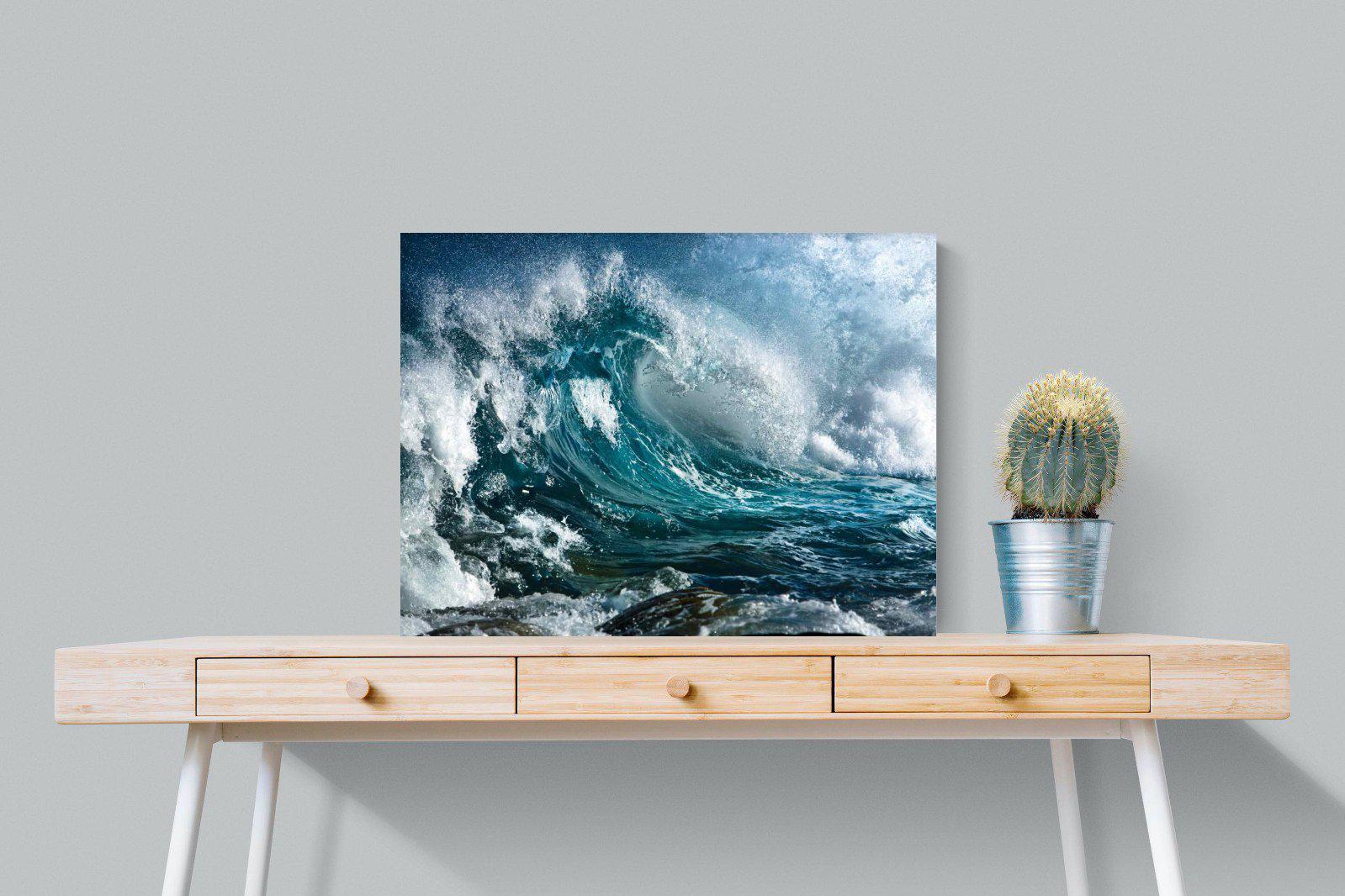 Wave-Wall_Art-80 x 60cm-Mounted Canvas-No Frame-Pixalot