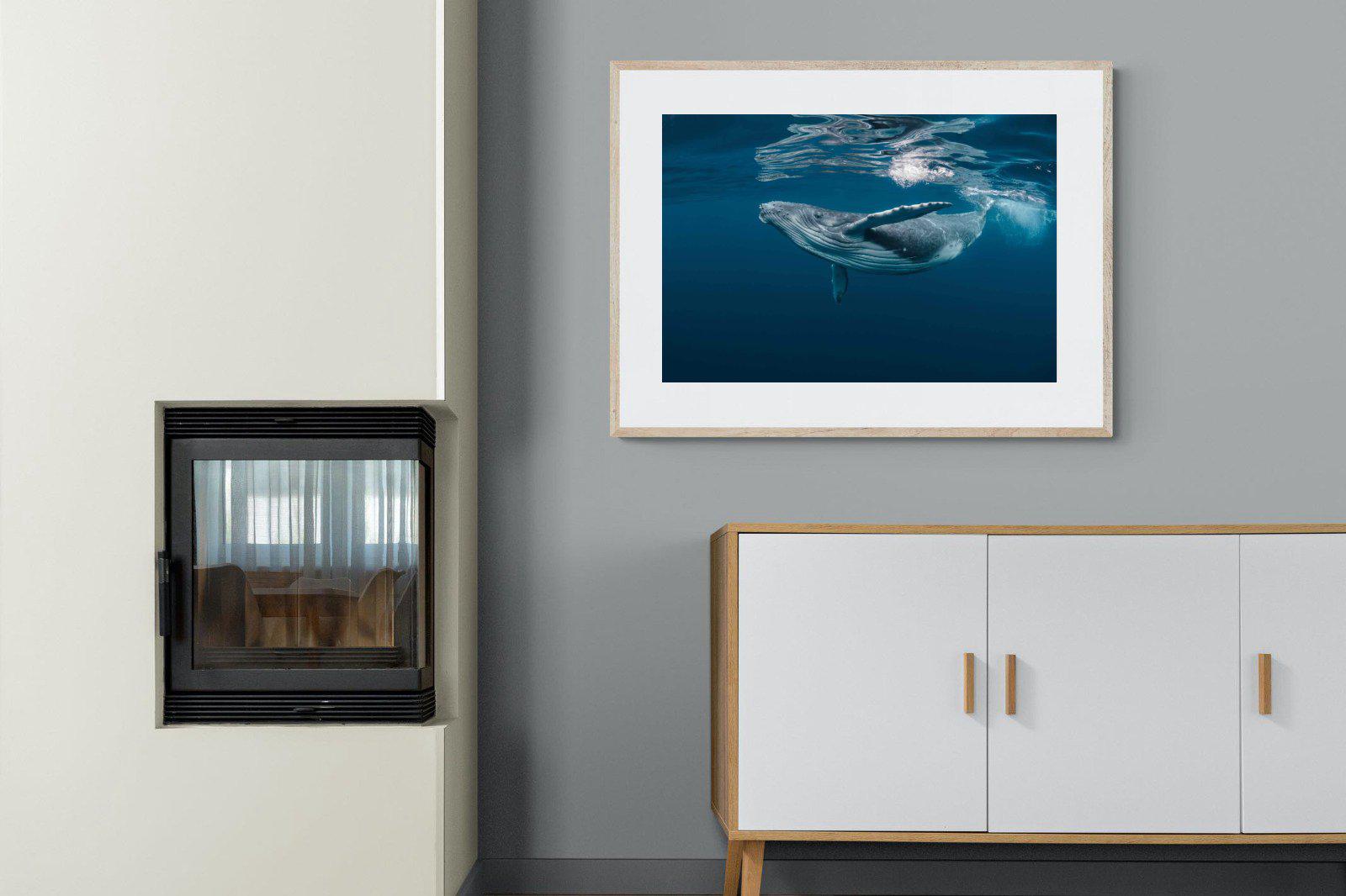Whale-Wall_Art-100 x 75cm-Framed Print-Wood-Pixalot