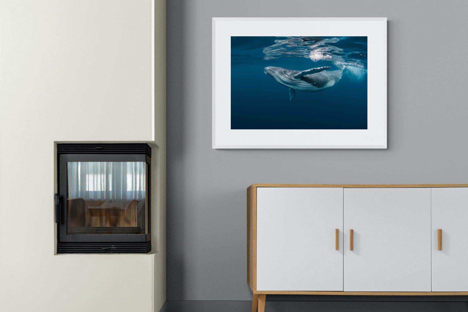 Whale-Wall_Art-100 x 75cm-Framed Print-White-Pixalot