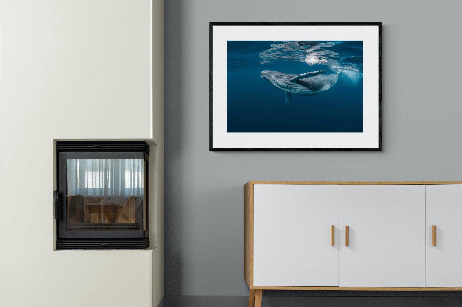 Whale-Wall_Art-100 x 75cm-Framed Print-Black-Pixalot