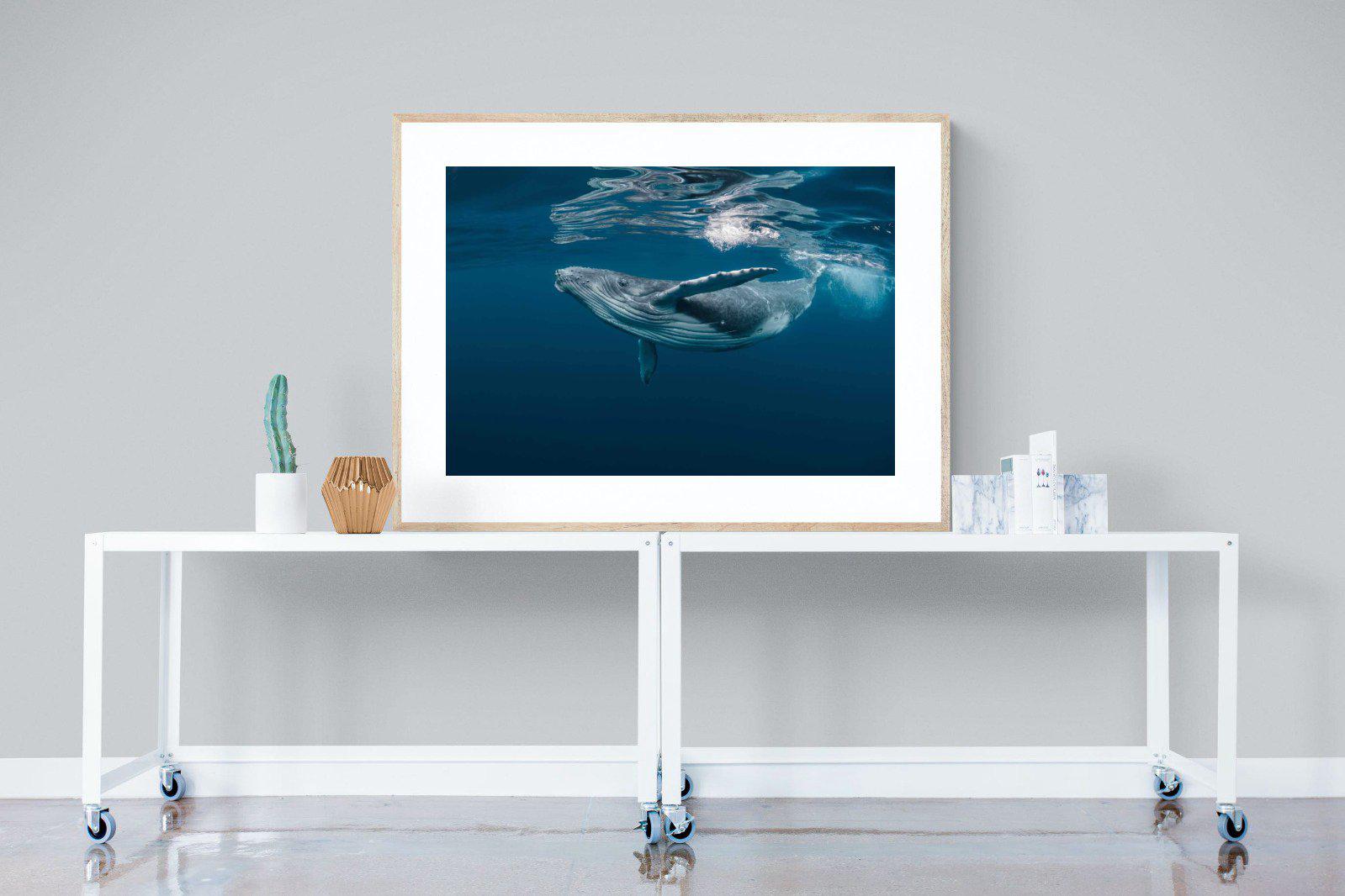 Whale-Wall_Art-120 x 90cm-Framed Print-Wood-Pixalot