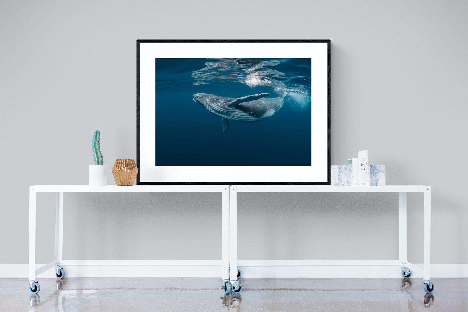 Whale-Wall_Art-120 x 90cm-Framed Print-Black-Pixalot