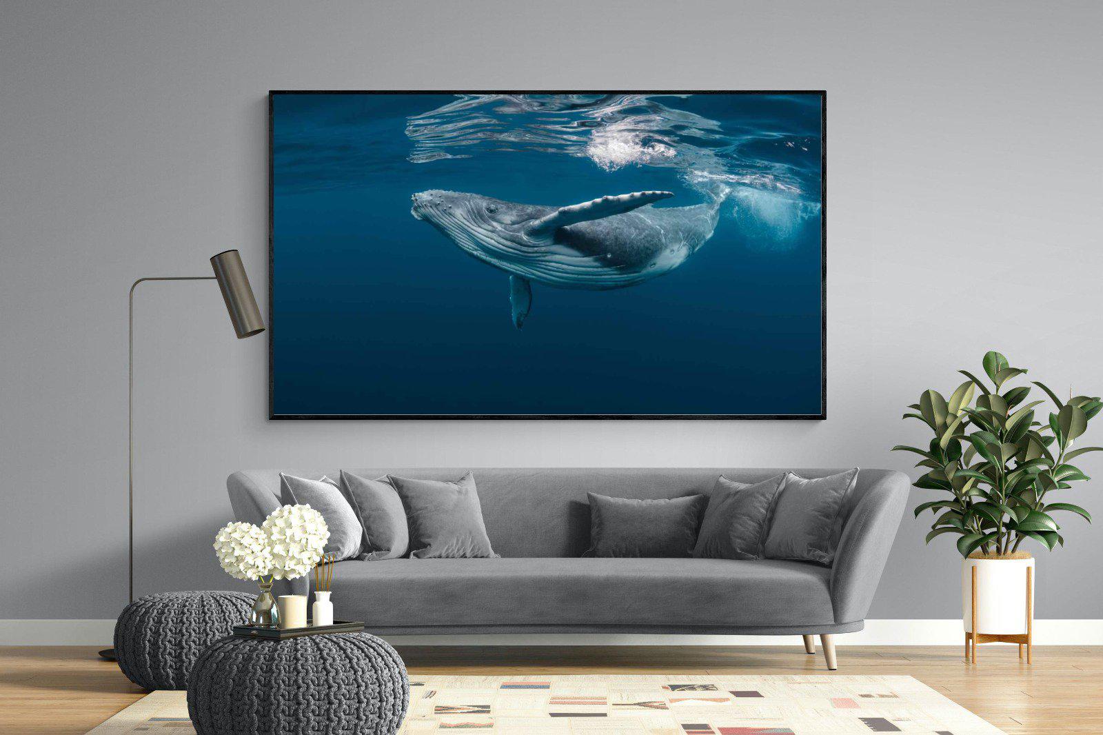 Whale-Wall_Art-220 x 130cm-Mounted Canvas-Black-Pixalot