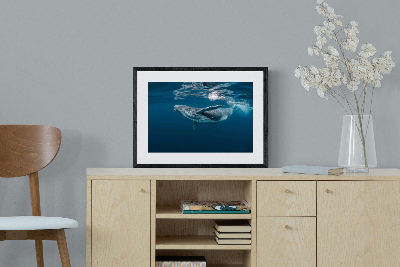 Whale-Wall_Art-60 x 45cm-Framed Print-Black-Pixalot