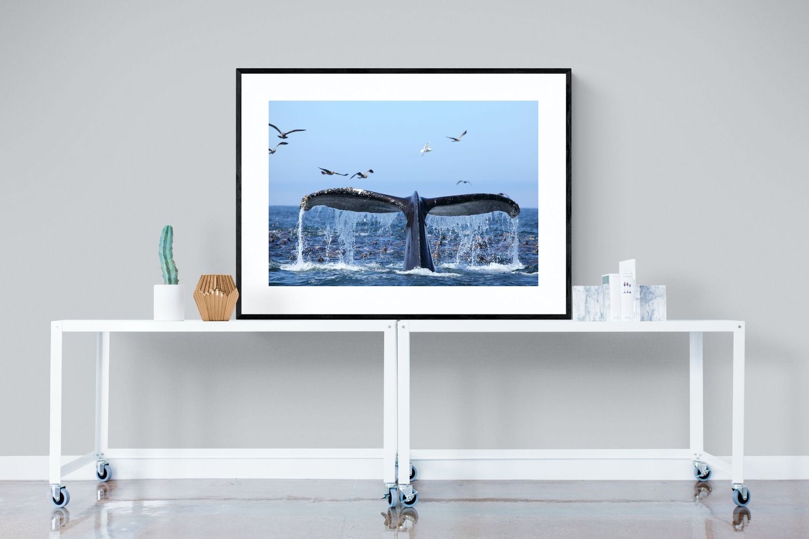 Whale Tail-Wall_Art-120 x 90cm-Framed Print-Black-Pixalot