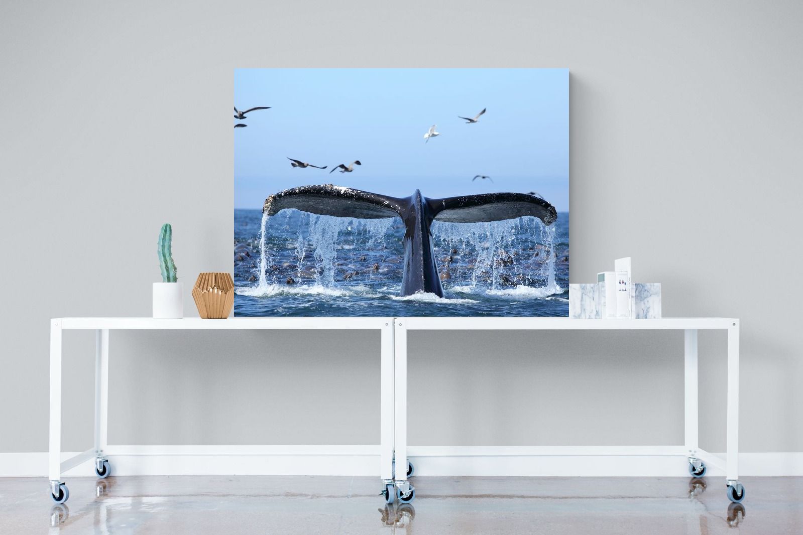 Whale Tail-Wall_Art-120 x 90cm-Mounted Canvas-No Frame-Pixalot