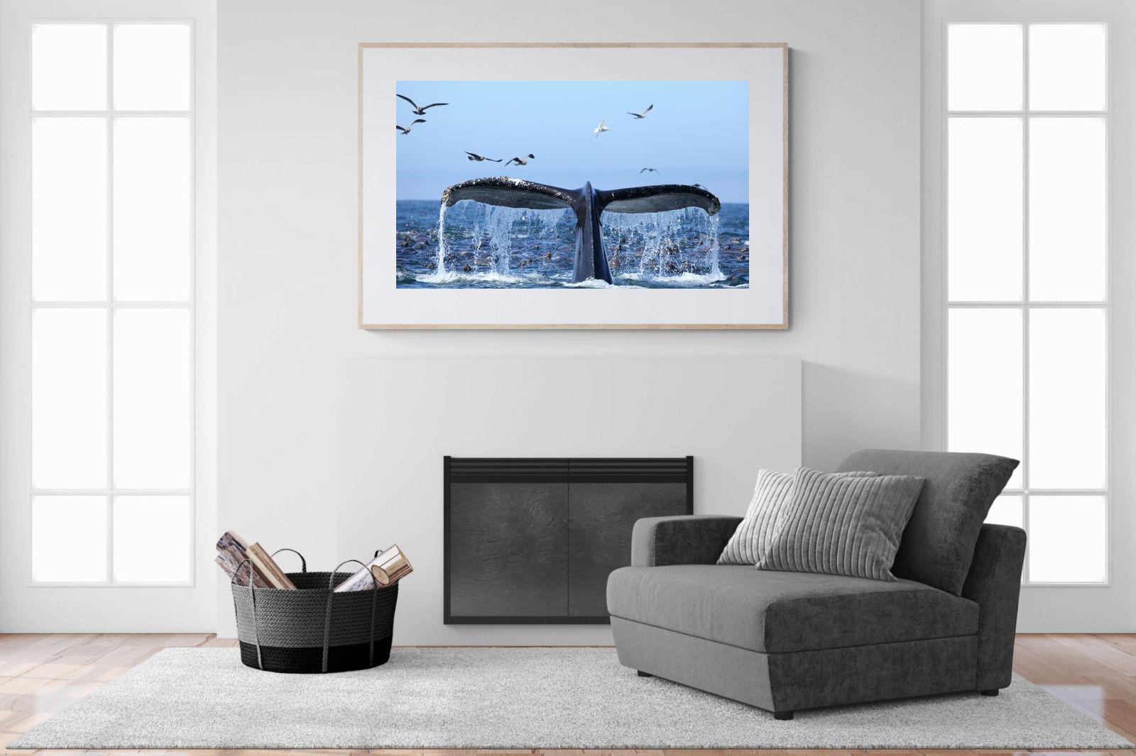 Whale Tail-Wall_Art-150 x 100cm-Framed Print-Wood-Pixalot