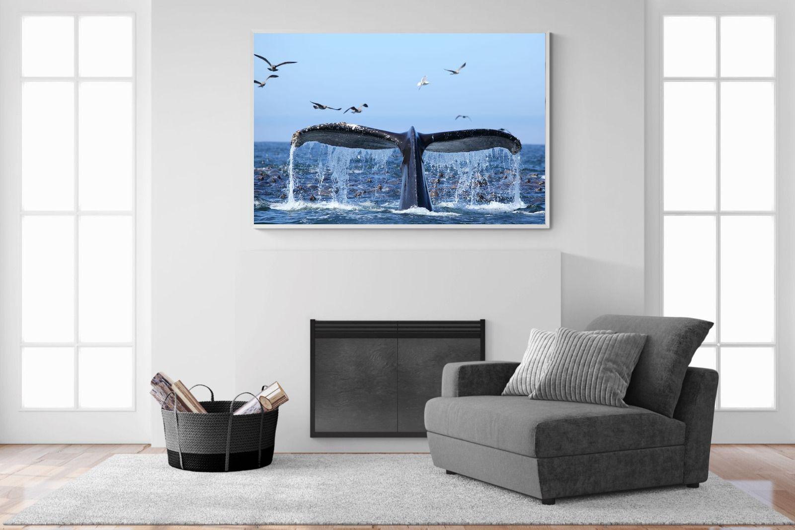 Whale Tail-Wall_Art-150 x 100cm-Mounted Canvas-White-Pixalot