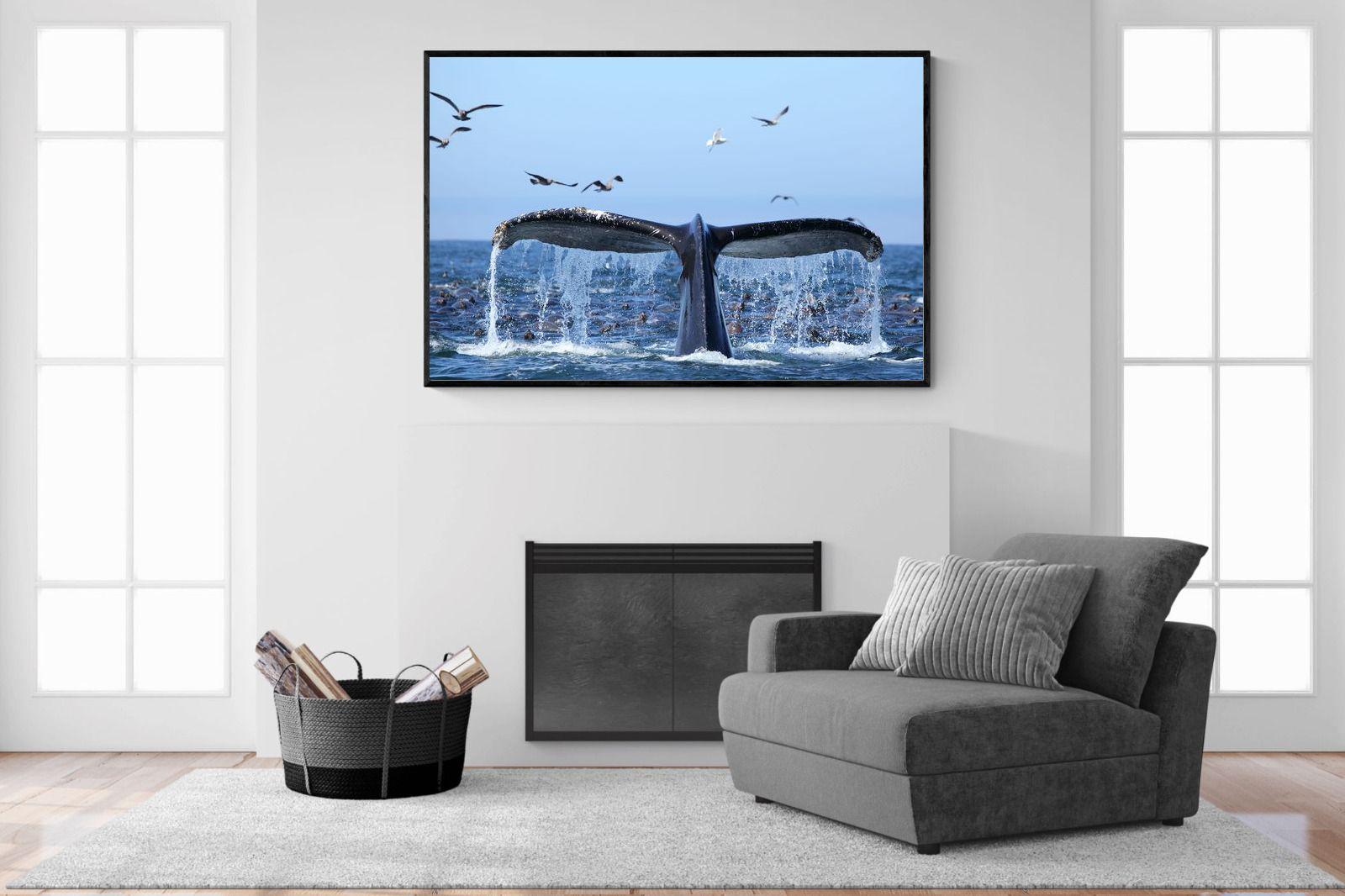 Whale Tail-Wall_Art-150 x 100cm-Mounted Canvas-Black-Pixalot