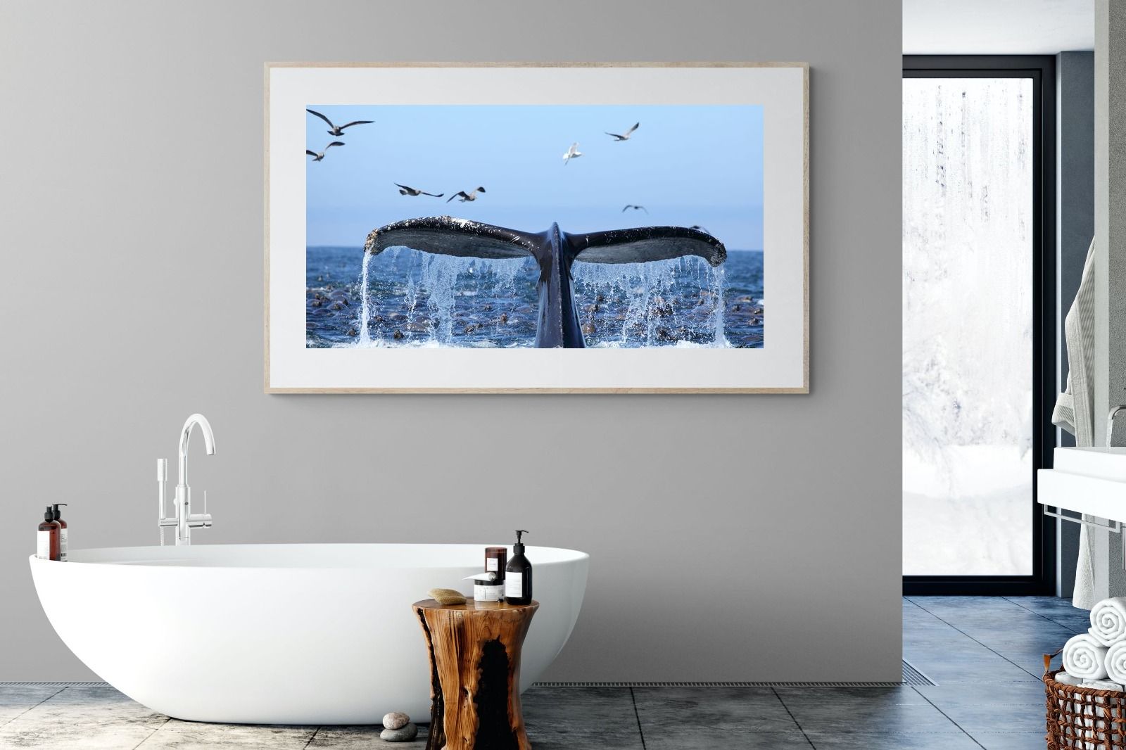 Whale Tail-Wall_Art-180 x 110cm-Framed Print-Wood-Pixalot