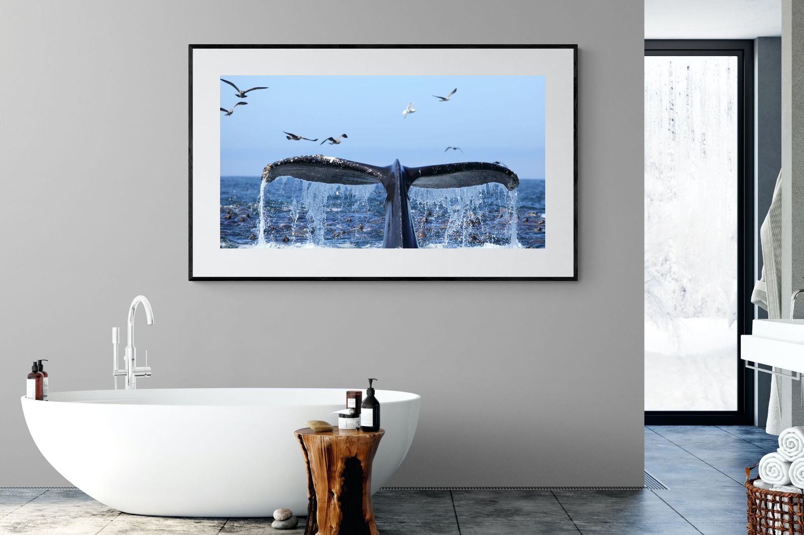Whale Tail-Wall_Art-180 x 110cm-Framed Print-Black-Pixalot