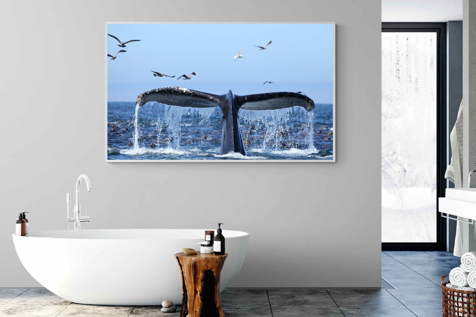 Whale Tail-Wall_Art-180 x 110cm-Mounted Canvas-White-Pixalot