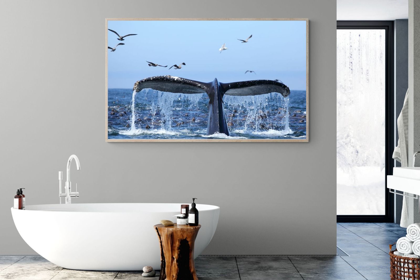 Whale Tail-Wall_Art-180 x 110cm-Mounted Canvas-Wood-Pixalot