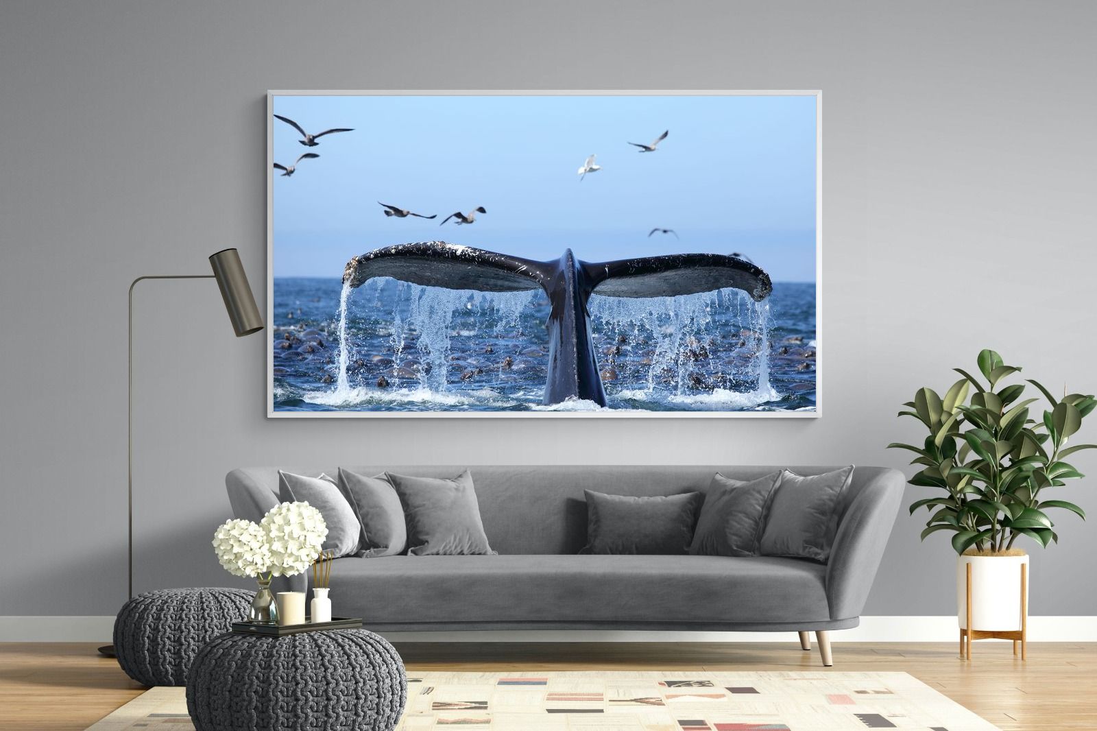 Whale Tail-Wall_Art-220 x 130cm-Mounted Canvas-White-Pixalot