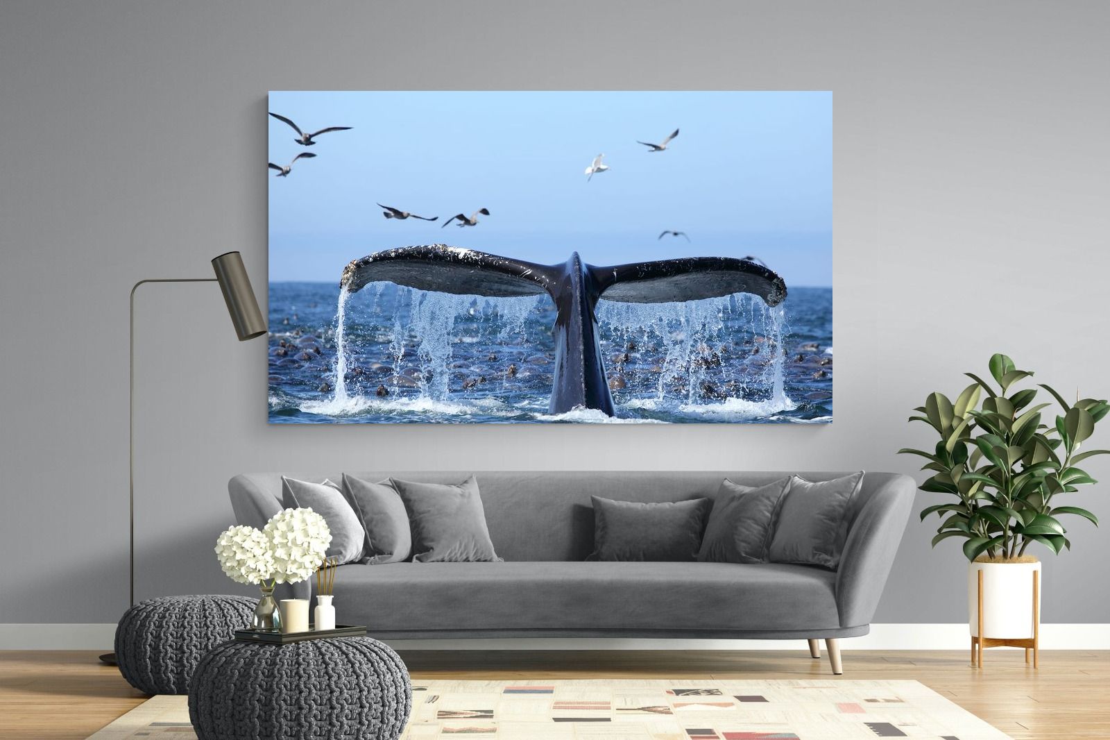 Whale Tail-Wall_Art-220 x 130cm-Mounted Canvas-No Frame-Pixalot