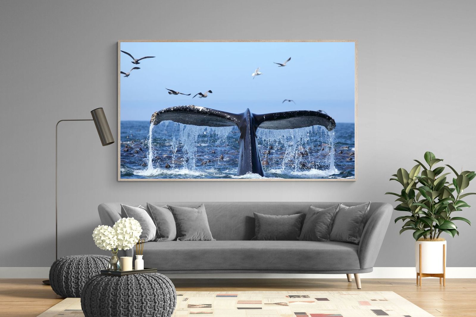 Whale Tail-Wall_Art-220 x 130cm-Mounted Canvas-Wood-Pixalot