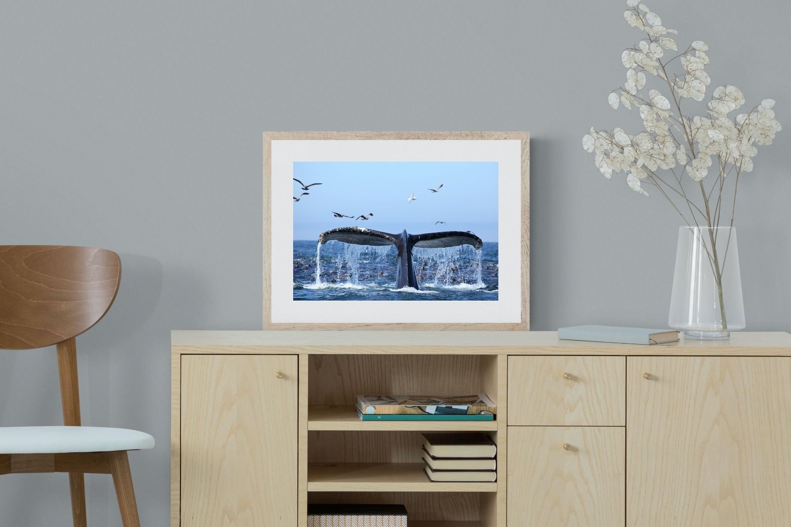 Whale Tail-Wall_Art-60 x 45cm-Framed Print-Wood-Pixalot