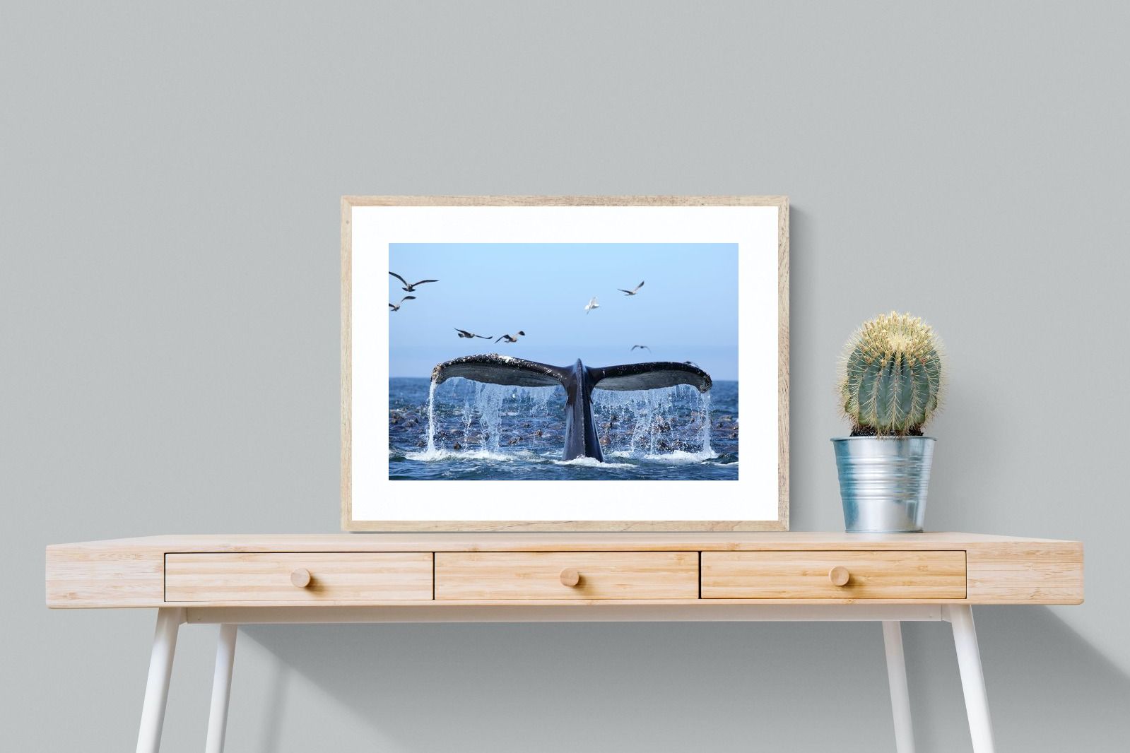 Whale Tail-Wall_Art-80 x 60cm-Framed Print-Wood-Pixalot