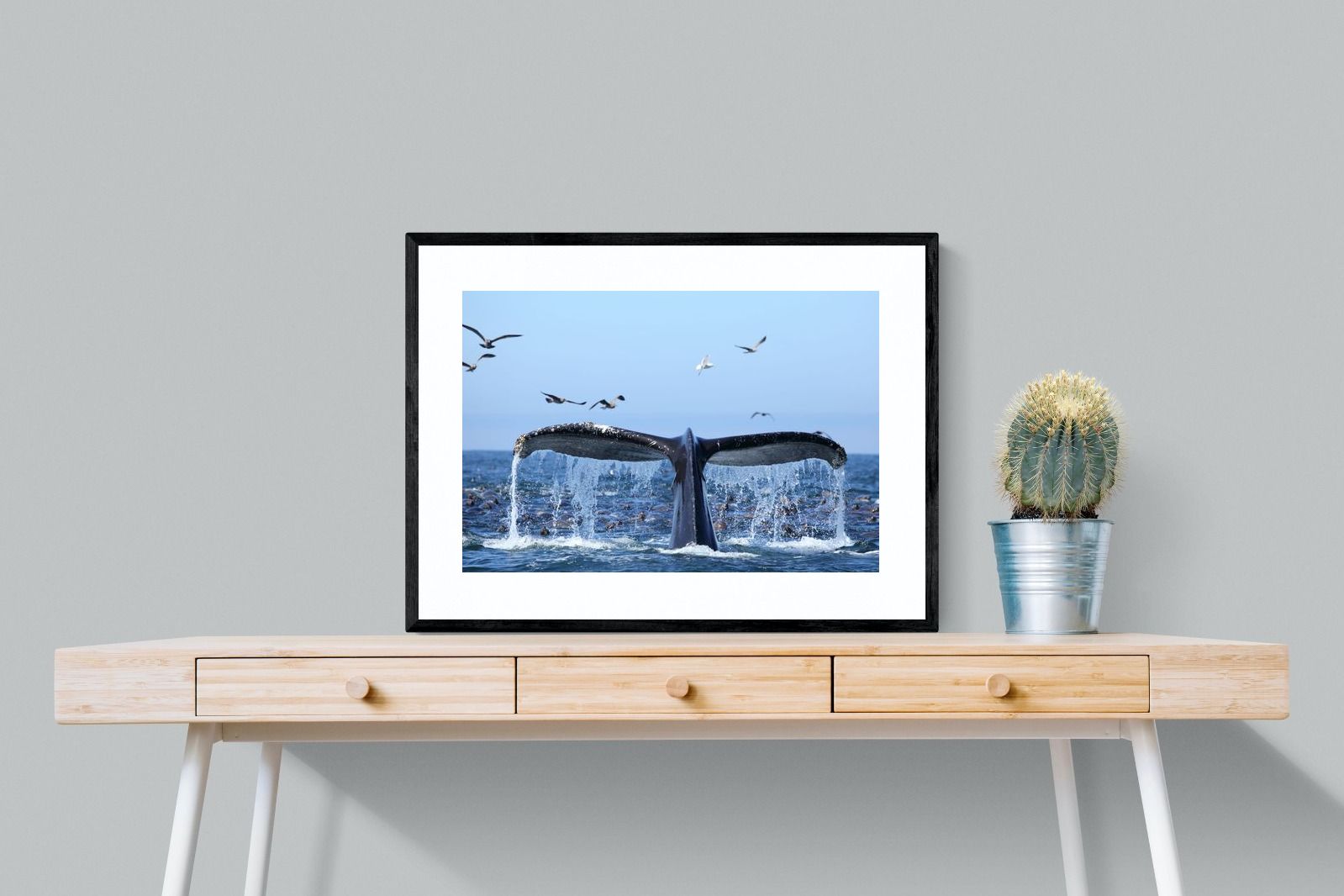 Whale Tail-Wall_Art-80 x 60cm-Framed Print-Black-Pixalot