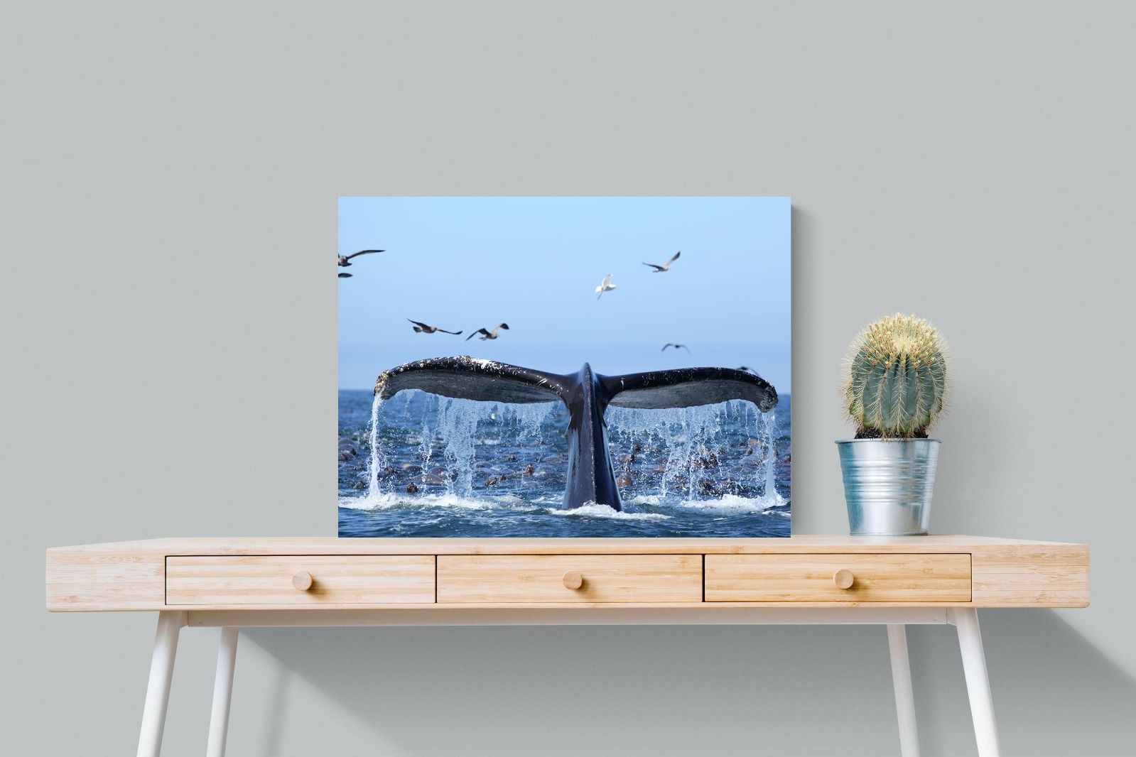 Whale Tail-Wall_Art-80 x 60cm-Mounted Canvas-No Frame-Pixalot