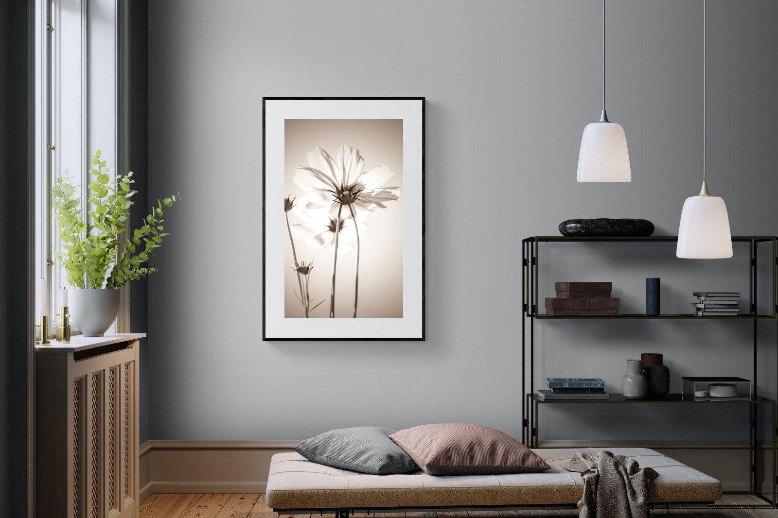 White Cosmos-Wall_Art-100 x 150cm-Framed Print-Black-Pixalot