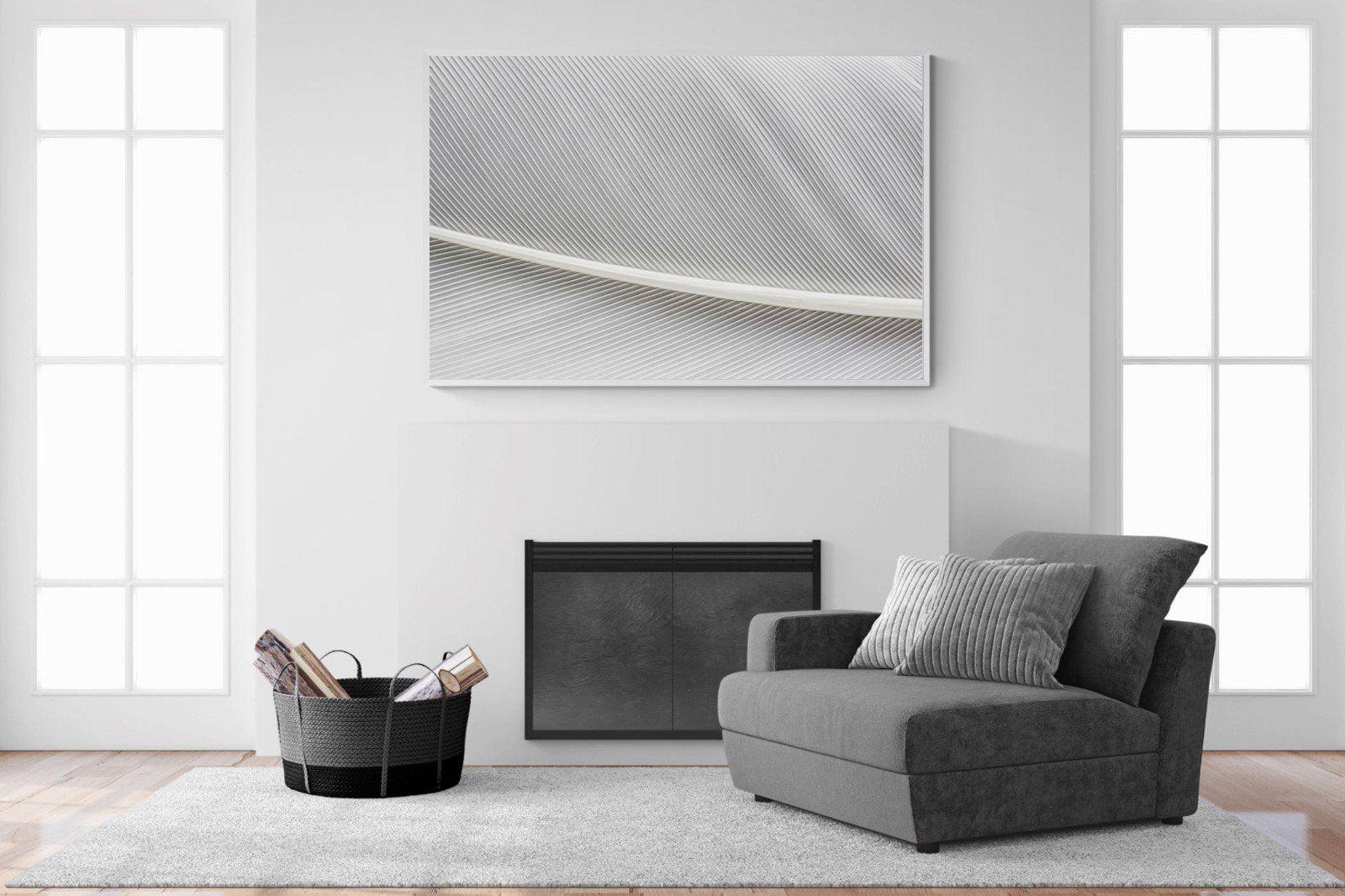 White Feather-Wall_Art-150 x 100cm-Mounted Canvas-White-Pixalot