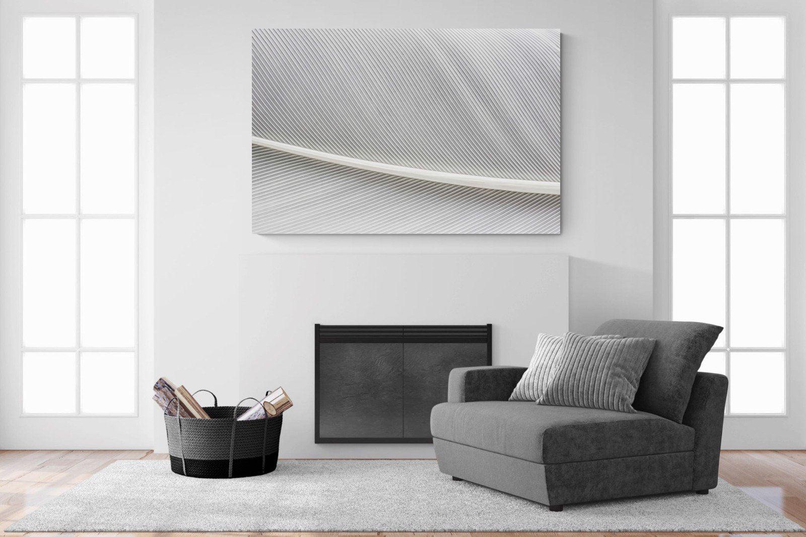 White Feather-Wall_Art-150 x 100cm-Mounted Canvas-No Frame-Pixalot