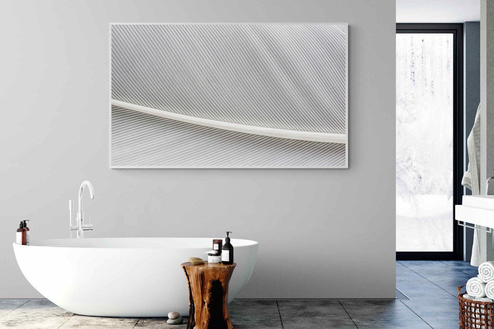 White Feather-Wall_Art-180 x 110cm-Mounted Canvas-White-Pixalot