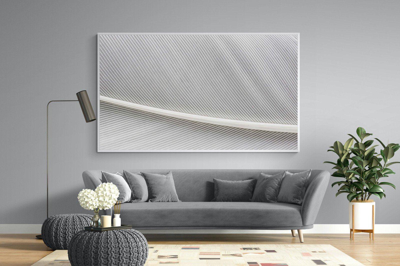 White Feather-Wall_Art-220 x 130cm-Mounted Canvas-White-Pixalot
