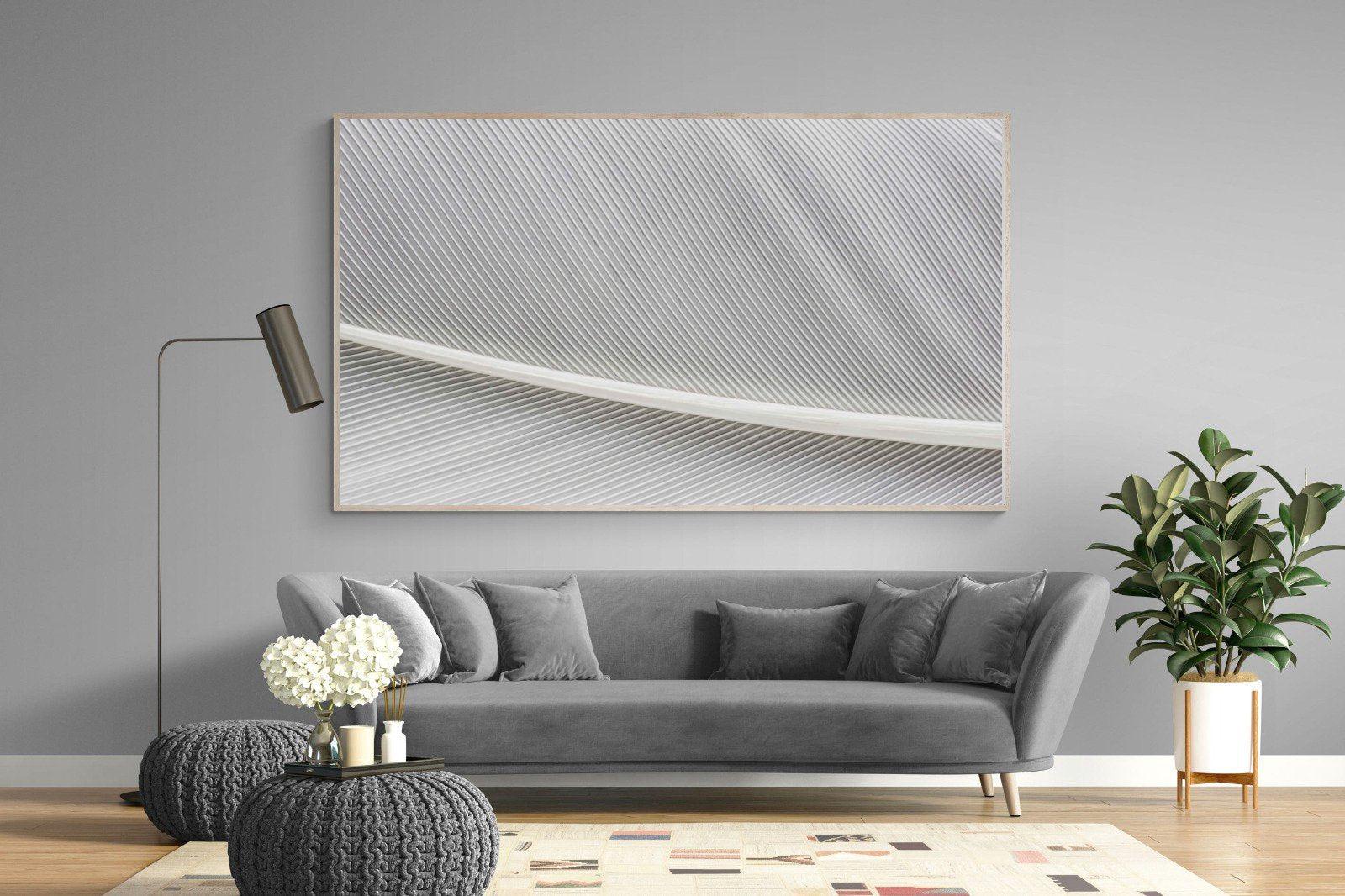 White Feather-Wall_Art-220 x 130cm-Mounted Canvas-Wood-Pixalot