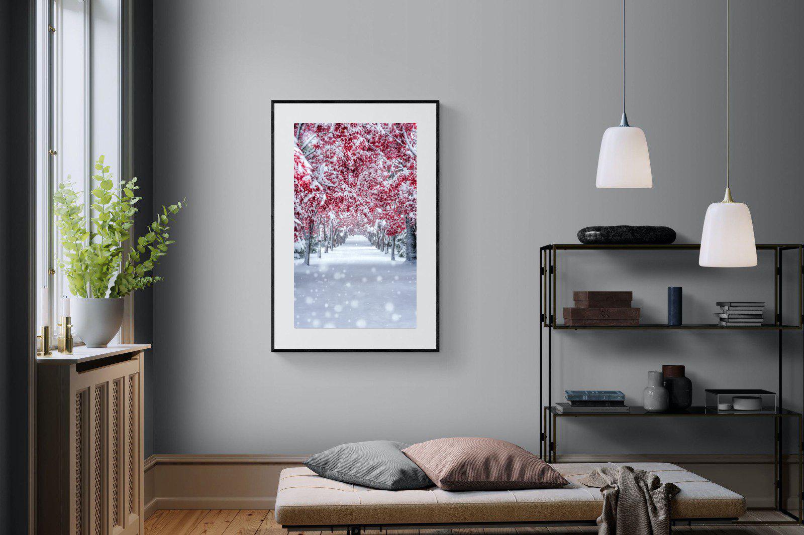 White On Red-Wall_Art-100 x 150cm-Framed Print-Black-Pixalot