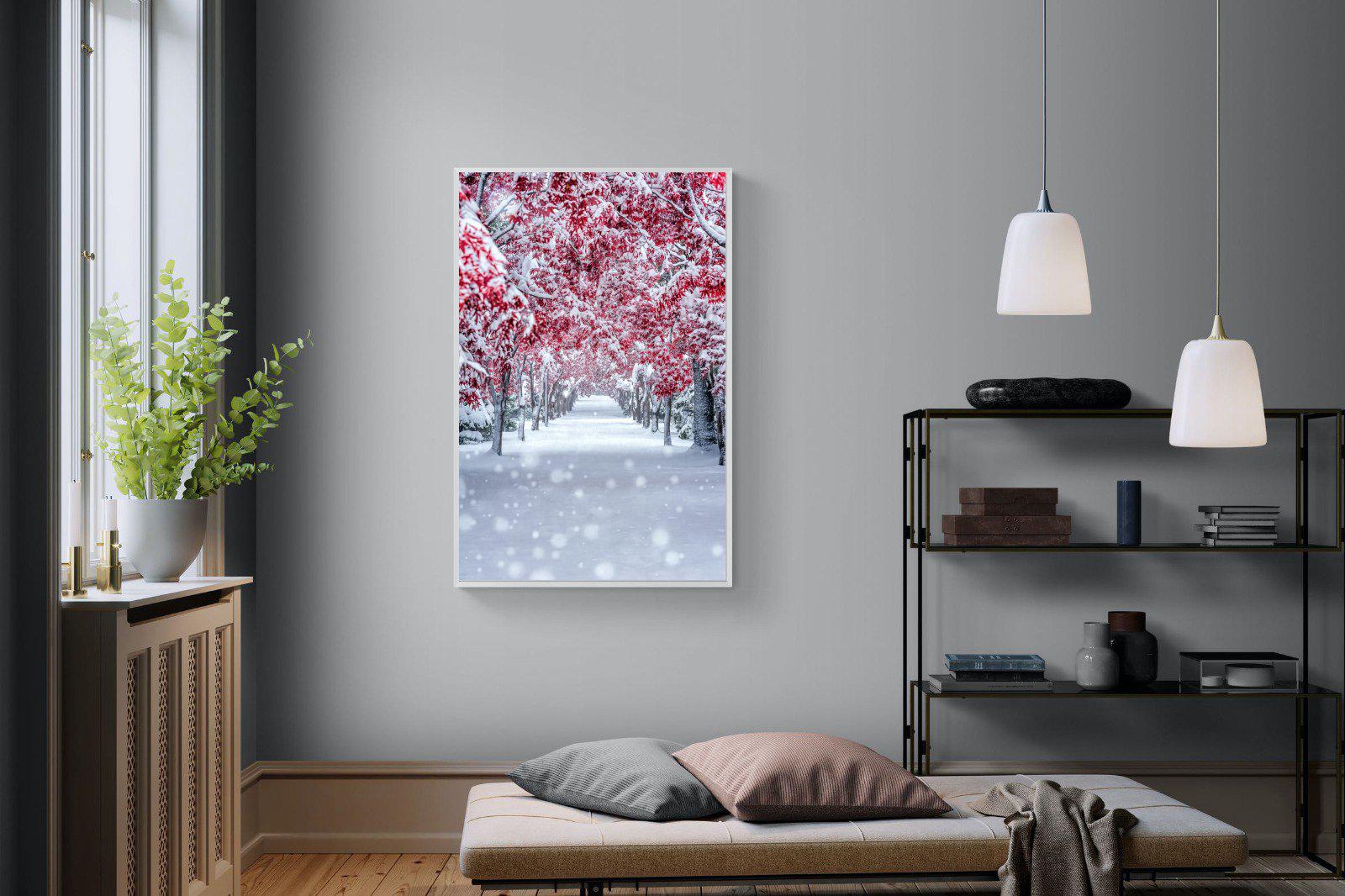 White On Red-Wall_Art-100 x 150cm-Mounted Canvas-White-Pixalot