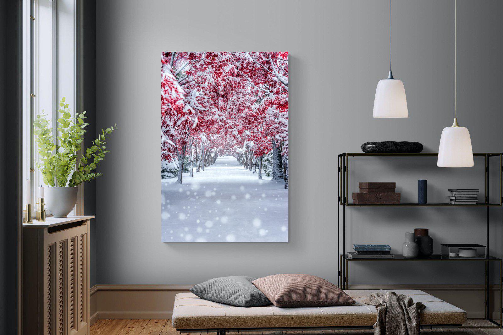 White On Red-Wall_Art-120 x 180cm-Mounted Canvas-No Frame-Pixalot