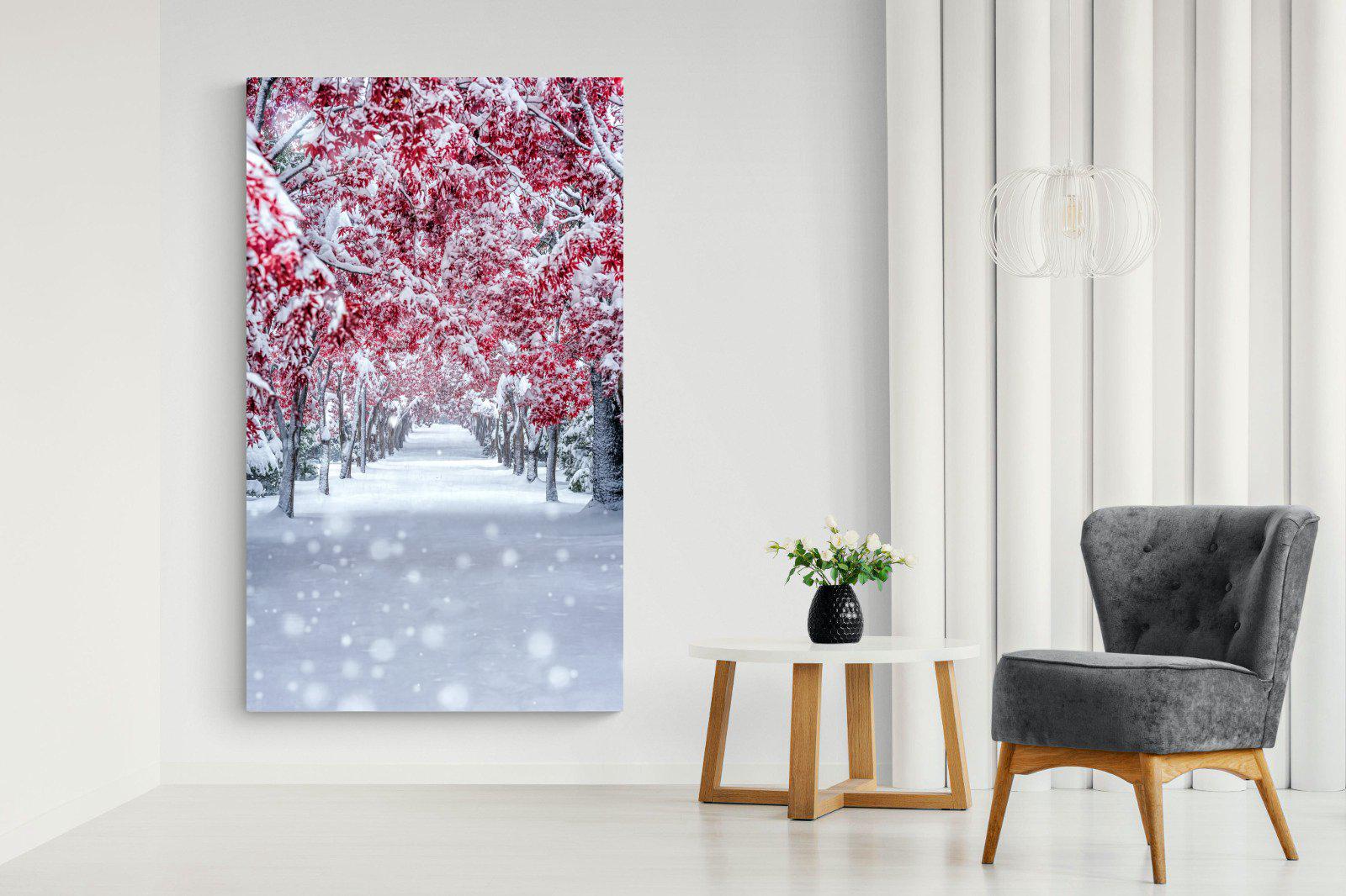 White On Red-Wall_Art-130 x 220cm-Mounted Canvas-No Frame-Pixalot