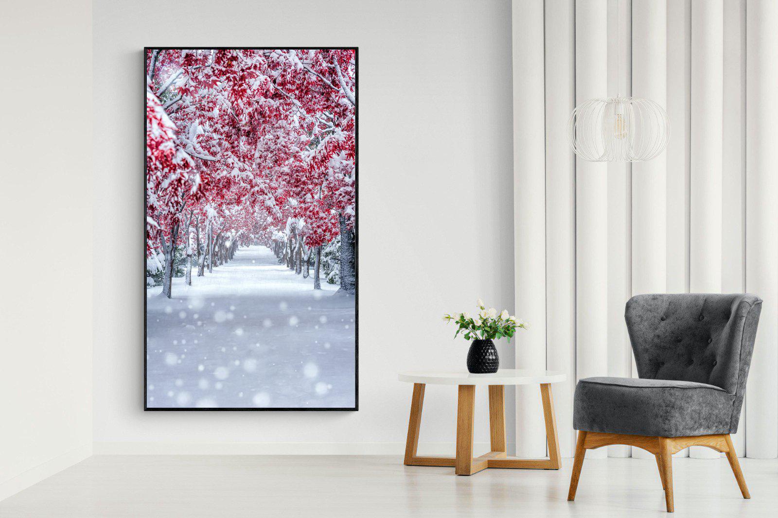 White On Red-Wall_Art-130 x 220cm-Mounted Canvas-Black-Pixalot