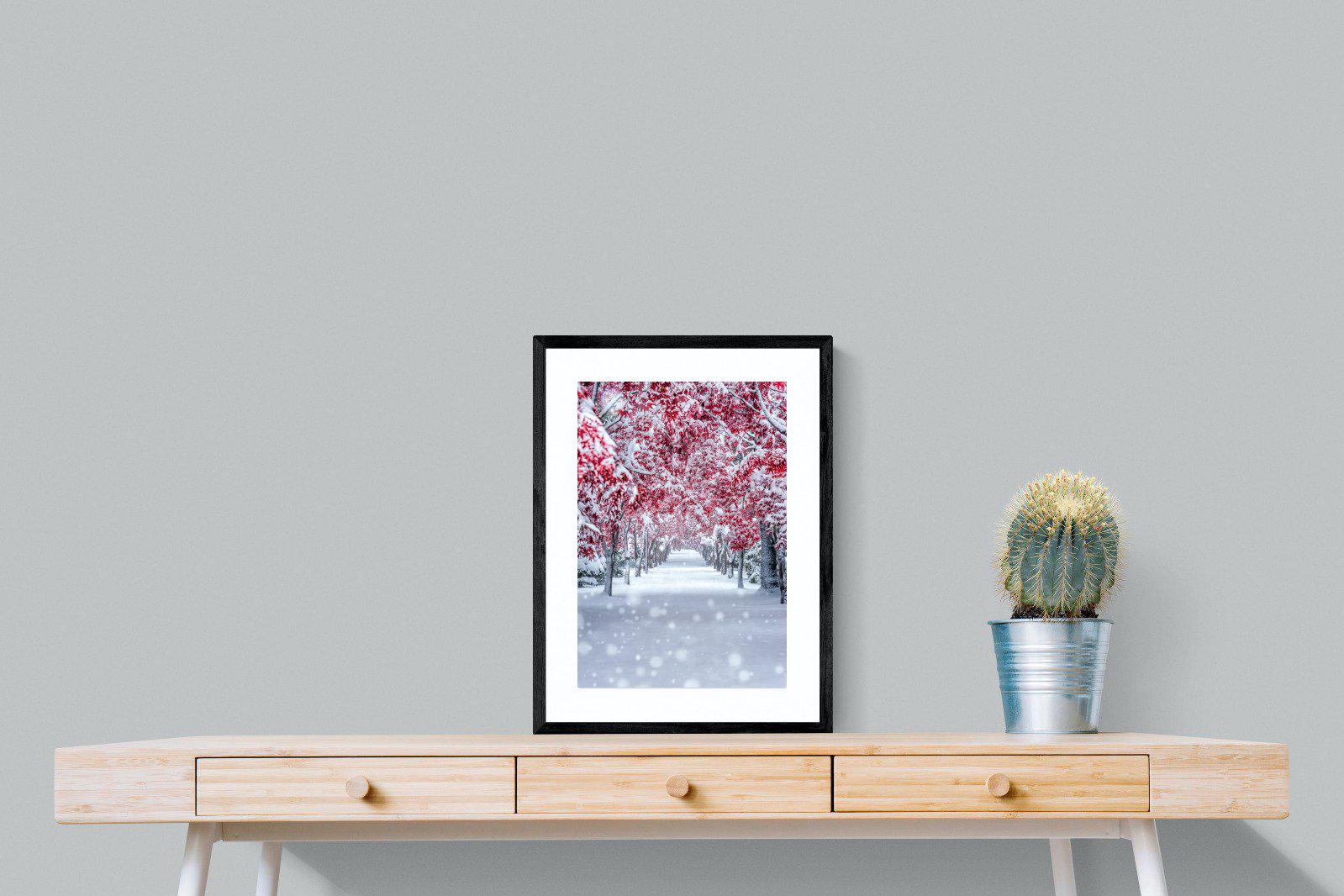 White On Red-Wall_Art-45 x 60cm-Framed Print-Black-Pixalot