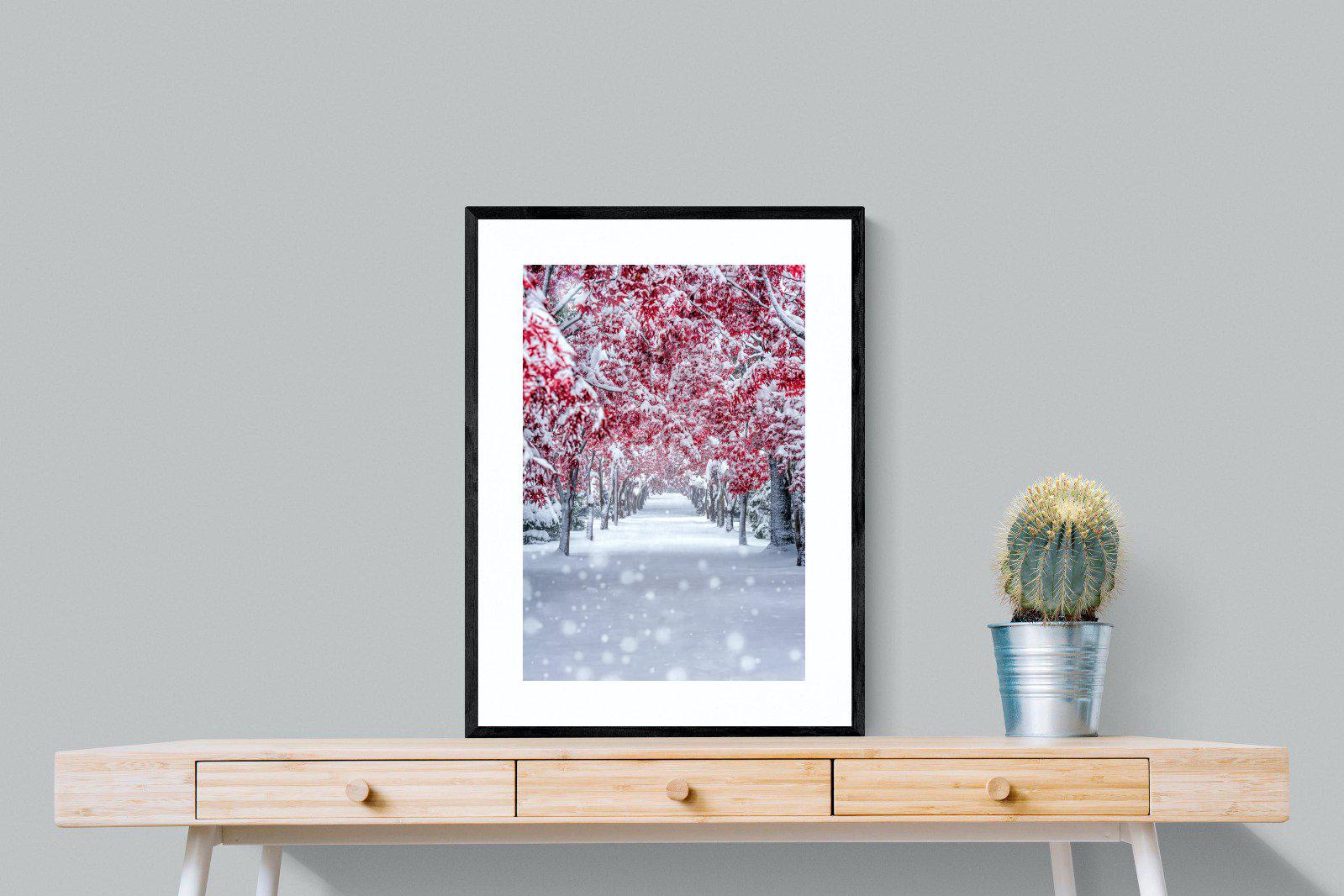White On Red-Wall_Art-60 x 80cm-Framed Print-Black-Pixalot