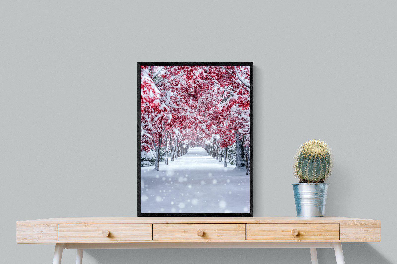 White On Red-Wall_Art-60 x 80cm-Mounted Canvas-Black-Pixalot