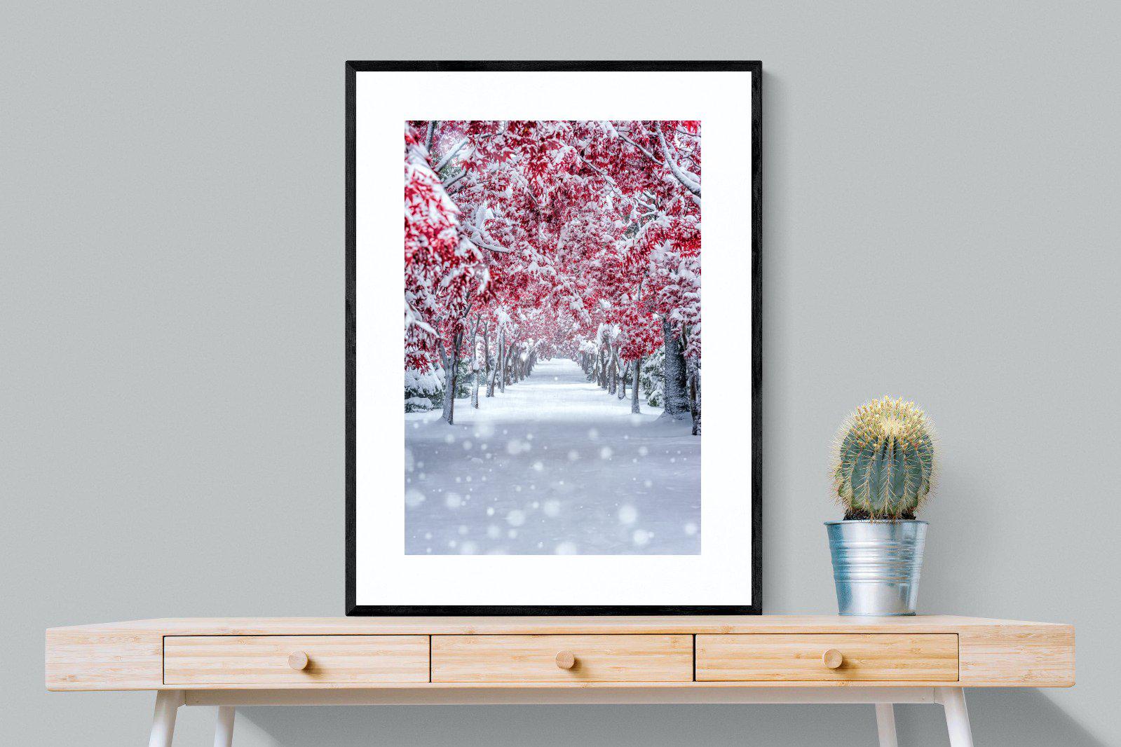White On Red-Wall_Art-75 x 100cm-Framed Print-Black-Pixalot