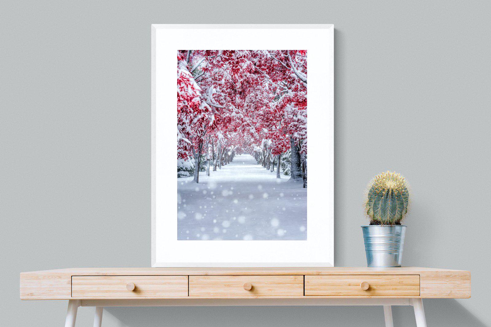 White On Red-Wall_Art-75 x 100cm-Framed Print-White-Pixalot